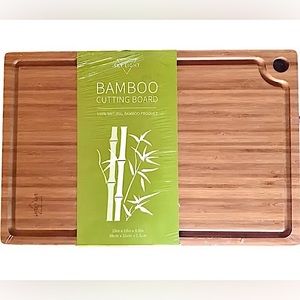 Solid Bamboo Cutting Board, Organic, 100% Natural Bamboo, Size 15x10x.6, NWT
